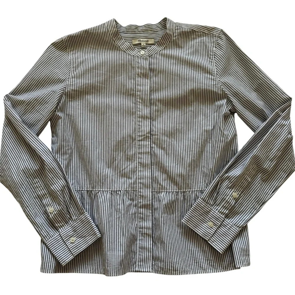Madewell Lakeside Striped Peplum Blouse - Picture 2 of 15